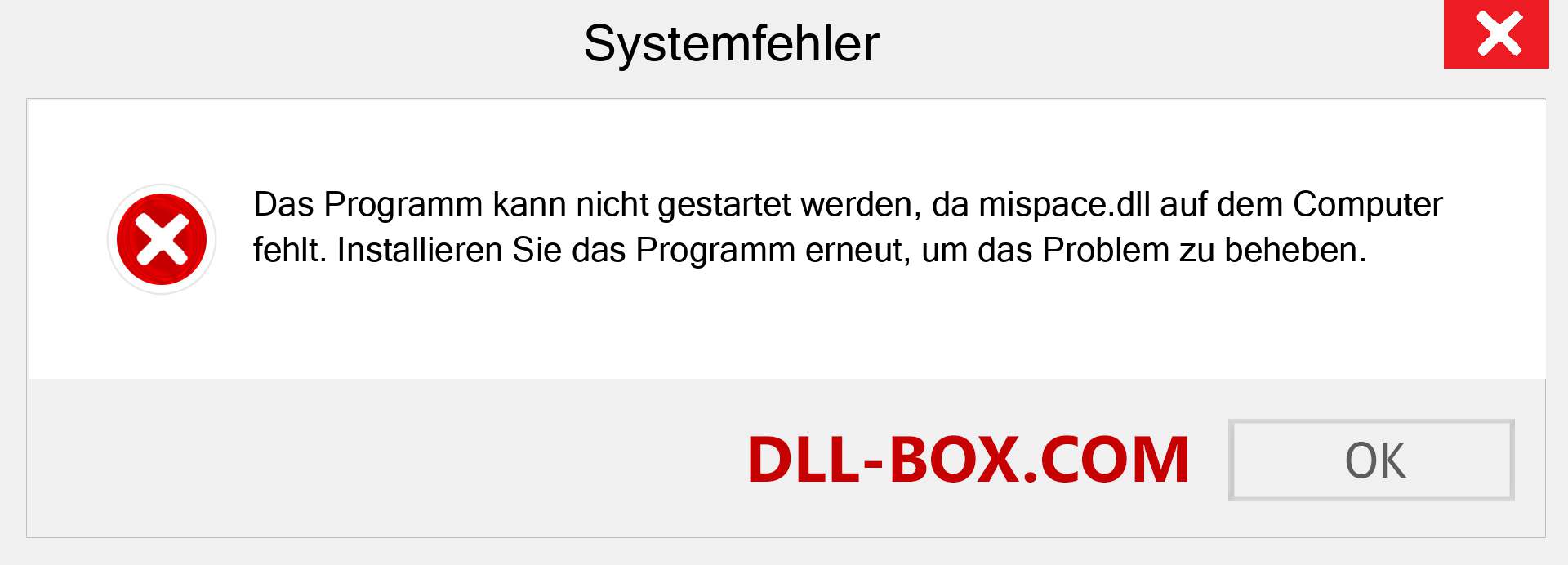 mispace.dll-Datei fehlt?. Download für Windows 7, 8, 10 - Fix mispace dll Missing Error unter Windows, Fotos, Bildern